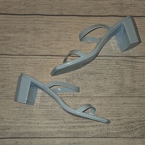 Jeffrey Campbell Women's Jamm Jelly High Heel Slide Sandals Baby Blue Size 10